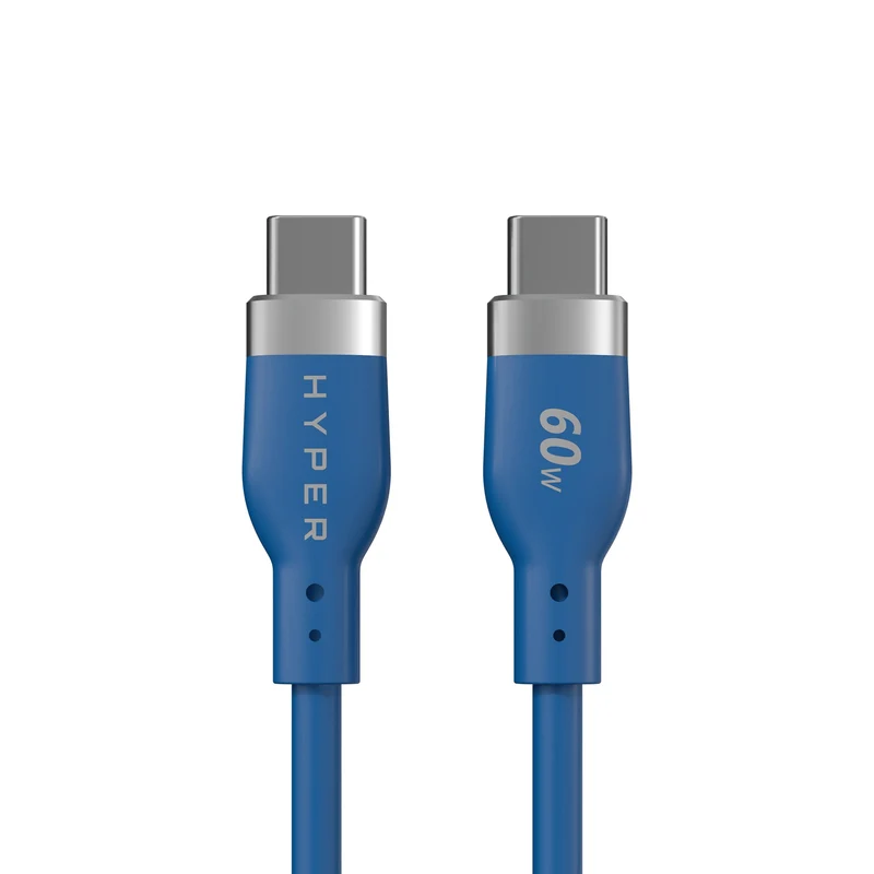 Câble de recharge HyperJuice Flex USB-C en silicone - Bleu