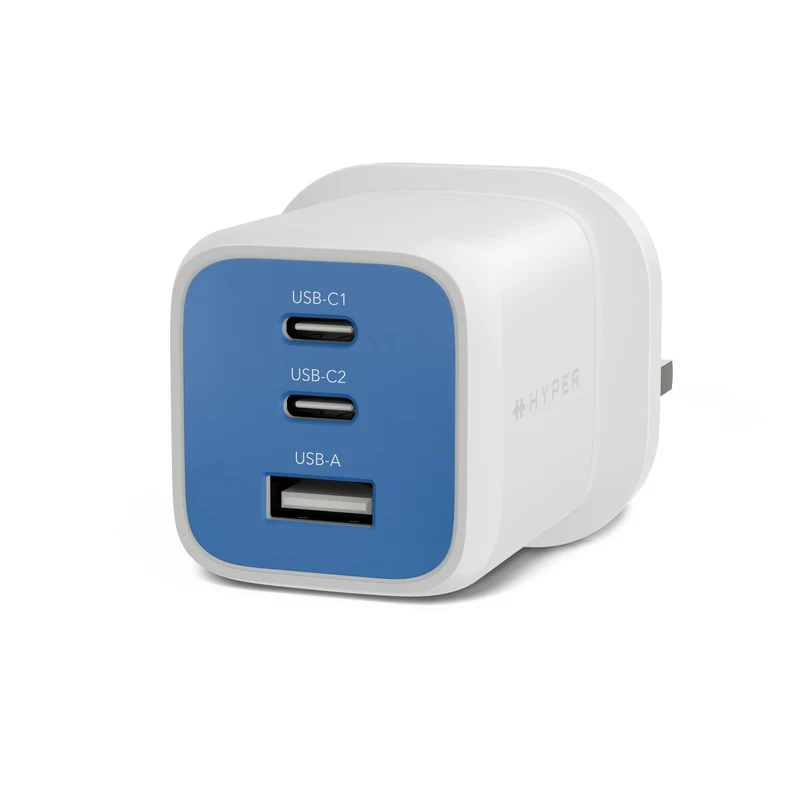 Chargeur GaN HyperJuice Flex 65 W - Bleu (Royaume-Uni)
