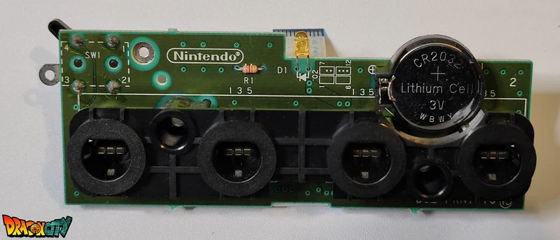 GameCube - FORFAIT Installation Port Manette - Diode Bleue ou Rouge - Pile Neuve avec Socket