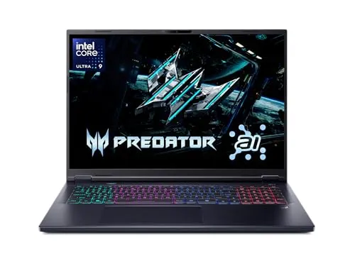 Acer Predator Helios Neo 18 AI Gaming Laptop | Intel Core Ultra 9 Processor 275HX | NVIDIA GeForce RTX 5070 Ti | 18" WQXGA 240Hz G-SYNC | 32GB DDR5 | 2TB Gen 4 SSD | Killer Wi-Fi 6E | PHN18-72-9474