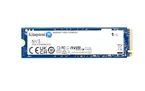 Kingston NV3 1TB M.2 2280 NVMe SSD | PCIe 4.0 Gen 4x4 | Up to 6000 MB/s | SNV3S/1000G