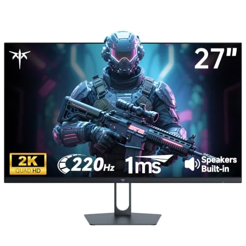 KTC 27 Inch Gaming Monitor 220Hz, 2K QHD Monitor 1ms w/Speakers H27T22C-3