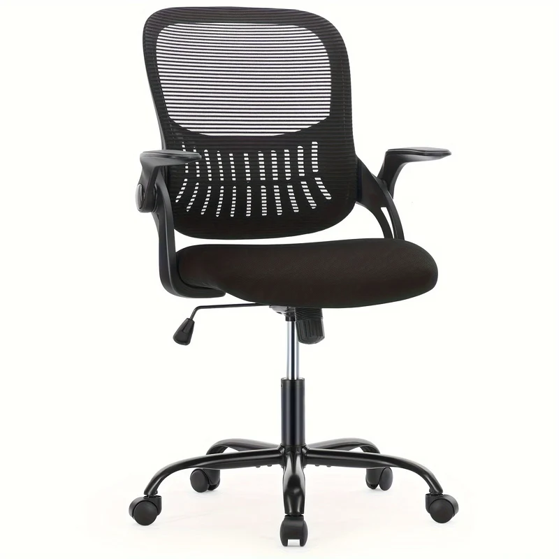 Ergonomic Mesh Office Chair on Wheels - Lumbar Support Armrests Rotating