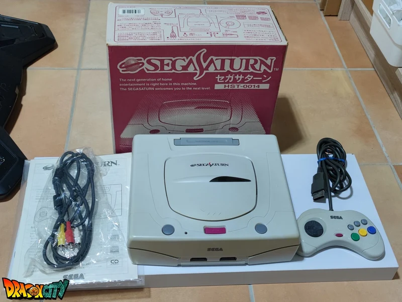 Saturn JAP Blanche 60Hz + Boîte + Bios Freezone + Alimentation SAT-Psu + Mémoire FRAM + Serial Matching