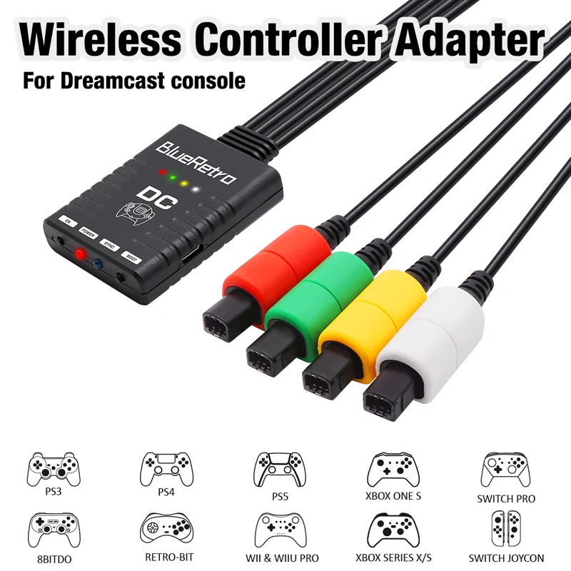 BlueRetro - Manettes Sans-Fil sur Dreamcast - GameCube - Nintendo 64 - SFC - Super Nintendo - SNES - Playstation 1 - Playstation 2 - PSX - Saturn - Xbox via adaptateur Xbox vers PS2