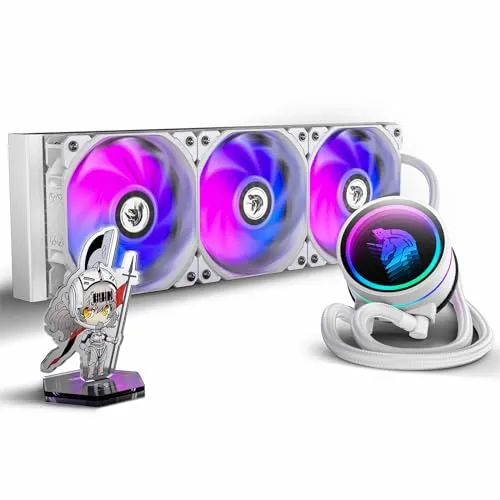 AsiaHorse WK-A360 ARGB All-in-One AIO CPU Liquid Cooler, Wandering Knight 360mm Water Cooling System with Dual High-Performance Pump and 3×120mm PWM Fans, Compatible with Intel & AMD CPUs (White)