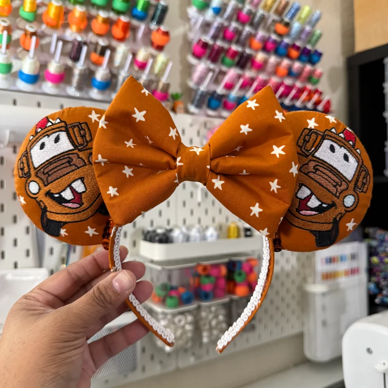 Brown Starry Embroidered Mouse Ears