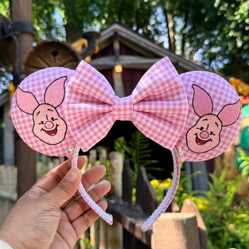 Pink Gingham Ears