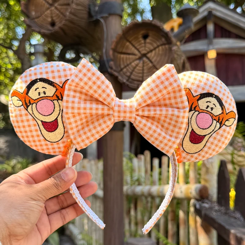 Orange Gingham Ears