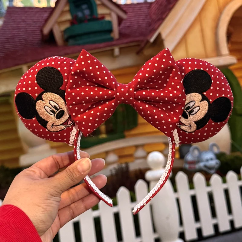 Maroon Polka Dot Ears