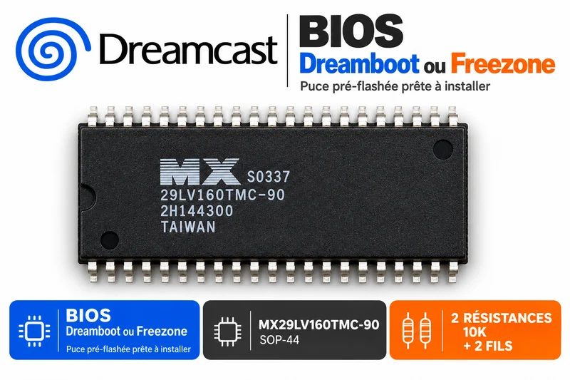 Dreamcast - Bios Dreamboot & Freezone + 2 Fils + 2 Res 10K