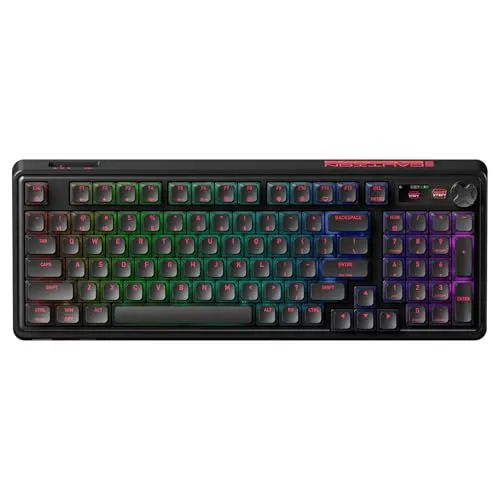 wegear PIXIU 98 Mechanical Gaming Keyboard with Knob, Cherry MX2A Brown Switches, 8K Hz Polling, Tri-Mode Gasket Key-Board for PC/Mac/Laptop, Hot Swappable, PBT, RGB Backlit, 95 Keys
