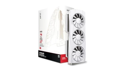 XFX Quicksilver AMD Radeon RX 9070XT White Gaming Edition with 16GB GDDR6 HDMI 3xDP, AMD RDNA 4 RX-97TQICKW9
