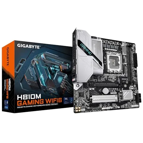 GIGABYTE H810M Gaming WIFI6 Intel Core Ultra (Series 2) LGA 1851 Motherboard, mATX, DDR5, 1x M.2, PCIe 5.0, USB-C, WIFI6, 2.5GbE LAN, EZ-Latch