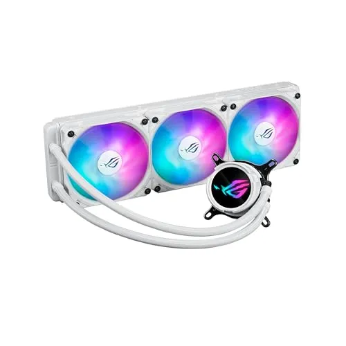 ASUS ROG Strix LC III 360 ARGB LCD White Edition All-in-one CPU Liquid Cooler - Intel® LGA 1700, 1200, 115X - AMD Socket AM4, AM5 – with 2.1" IPS LCD, Asetek’s New Gen7 v2 Pump