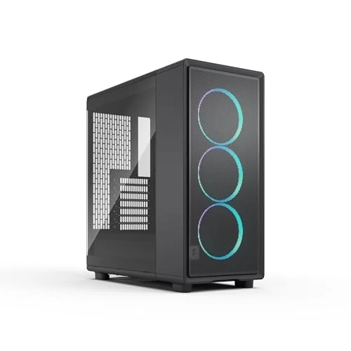 Fractal Design Epoch Black RGB - Tempered Glass Light Tint- High Airflow PC Gaming Case - Mesh Front Panel - Three Momentum 12 RGB Fans Included - Spacious Interior - ATX/mATX/ITX Support