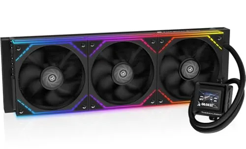 Thermalright FW360 SE ARGB V2 360mm CPU AIO Liquid Cooler for Desktop - TL-M12Q 2000RPM Daisy-Chain Fans, 2" LCD Display Screen, for AM4/AM5 & Intel 1700/1851(Black)