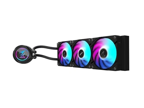 AORUS WATERFORCE II 360 Liquid CPU Cooler, 360mm Radiator with 3x120mm Low Noise ARGB Fans, Compatible with Intel LGA1851, LGA1700, and AMD AM5 (GP-AORUS WATERFORCE II 360)