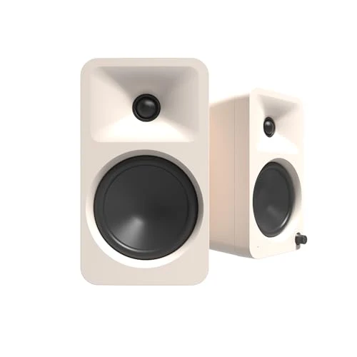 Kanto ORA4 140W Powered Reference Speakers with Bluetooth 5.0 and USB-C Input | 4” Woofers with Deep Bass Extension | Bi-Amplified | 80 Hz Automatic Crossover | Reference Quality Sound | Pair | Cream