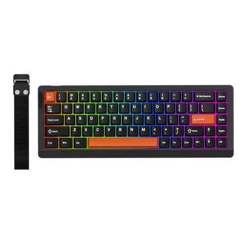 EPOMAKER HE68 Lite Hall Effect Gaming Keyboard, 8k Polling & 128K Scan Rate, 0.005mm Adjustable Trigger, 0.125ms Latency, 5-Layer Sound-Dampened, Snap Key, SOCD, A-RGB, Wired, Mac Software (Black Red)