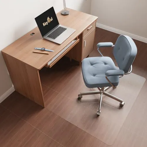 [Two-Sided Usable] 36” x 48” Hard Floor Chair Mats for Office, Clear Computer Chair Mat for Hardwood, Plastic Desk Floor Mat for Hardwood Floors, Rubber Office Chair Mat for Tile/Laminate Floor