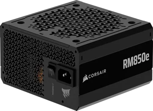 CORSAIR RM850e ATX 3.1 PCIe 5.1 Ready Fully Modular 850W Power Supply – 12V-2x6 Cable Included, Cybenetics Gold Efficiency, 105°C-Rated Capacitors, Modern Standby Mode – Black