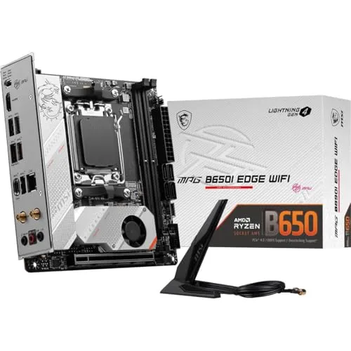 MSI MPG B650I Edge WiFi Gaming Motherboard (AMD Ryzen 9000/8000/7000 Series Processors, AM5, DDR5, PCIe 4.0, M.2, SATA 6Gb/s, USB 3.2 Gen 2, HDMI, Wi-Fi 6E, Bluetooth 5.3, 2.5Gbps LAN, Mini-ITX)