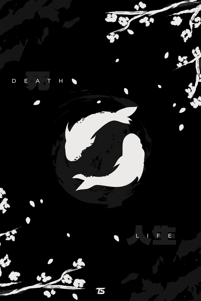 Koi Black Acrylic Poster