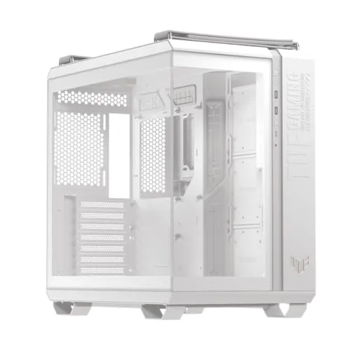ASUS TUF Gaming GT502 Horizon White ATX Mid-Tower PC Case (Boundless Panoramic Design, Dual-Chamber, Independent CPU and GPU Cooling Zones, Tool-Free Side Panels, USB 10 Gbps Type-C® Front Panel)