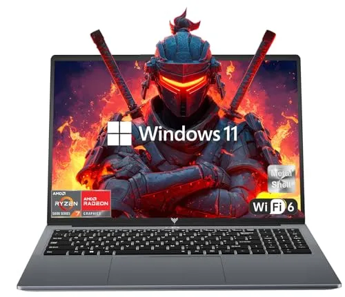 KAIGERR Gaming Laptop, 16.0inch Laptop Computer with AMD Ryzen 7 5825U(8C/16T, Up to 4.5GHz), 16GB RAM 512GB NVMe SSD Windows 11 Laptop, Radeon RX Vega 8 Graphics,WiFi 6, Backlit KB