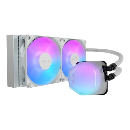 Cooler Master 240 Elite Liquid White CPU Liquid Cooler, Dual-Chamber Pump, Customizable aRGB Lighting, Maintenance-Free, AMD Ryzen 9 AM5|4, Intel Ultra i7 LGA 1851|1700 Design by Cooler Master
