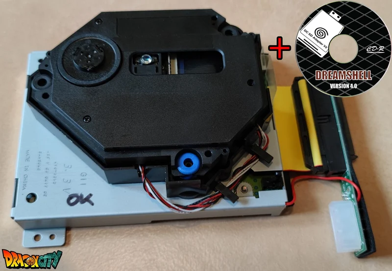 Dreamcast - GDROM GD-IDE "SATA" (Lentille OK + Condensateurs NEUFS) + CD Dreamshell "Boot"