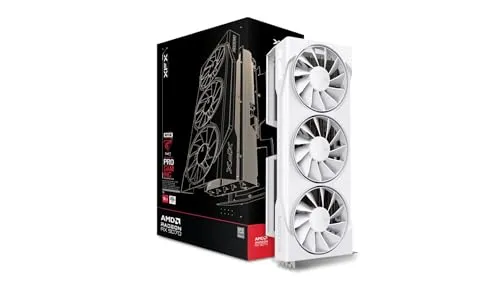 XFX Swift AMD Radeon RX 9070 OC White Triple Fan Gaming Edition with 16GB GDDR6 HDMI 3xDP, AMD RDNA 4 RX-97SWFB3W9