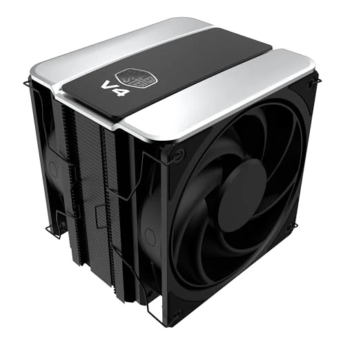 Cooler Master V4 Alpha 3DHP CPU Air Cooler – Patented 3D Heat Pipe Technology, Dual 120mm PWM High Airflow Fans, Quiet Cooling & Easy Installation, AMD AM5/AM4 & Intel LGA 1851/1700, Black