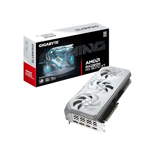GIGABYTE Radeon™ RX 9070 XT Gaming OC ICE 16G Graphics Card (16GB GDDR6, 256-bit, PCIe 5.0, HDMI/DP 2.1, 2.7 Slot, Hawk Fan, Server-Grade Thermal Gel, Reinforced Structure)