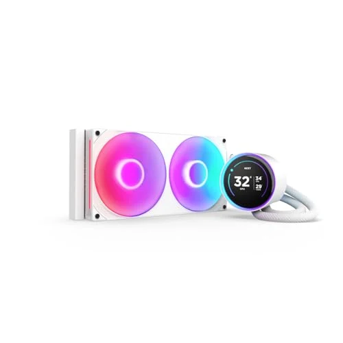 NZXT Kraken Elite 280 RGB 2024 - AIO CPU Liquid Cooler - 280mm Radiator - F280 RGB Core Fan - Customizable 2.72" IPS LCD - NZXT Turbine Pump - AMD® AM5, AM4 - Intel® LGA 1851/1700, 1200/115X - White