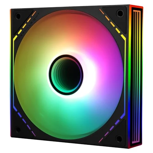 Thermalright TL-M12-S 120mm ARGB CPU Fan, with 1500RPM Speed, Black Computer Case Fan, Quiet 4pin PWM PC Fan, for S-FDB Bearing CPU Cooler Fan,ARGB Light Effect with Infinite Mirrors on Both Sides