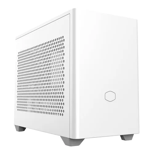 Cooler Master NR200 White Mini-ITX PC Case, 330mm Horizontal Triple-Slot Mount GPU, 240mm|280mm AIO, SFX PSU 130mm, Compatible RX 7900 XTX|4080 Super, Vented Panels, DIY
