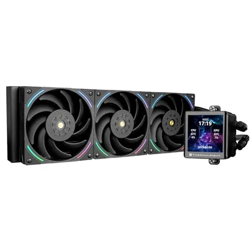 Thermalright Frozen Vision 360 ARGB Black V2 AIO CPU Liquid Cooler 480x480 Pixel LCD Square Screen for 2.88 inch,High Performance Pump with 3000RPM Speed,Compatible with AM4/AM5,Intel 1851/1700