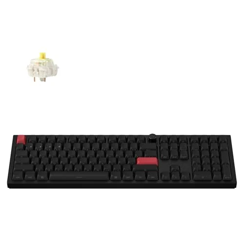 Keychron Q6 Max QMK/LUANCHER Wireless Bluetooth/2.4GHz/USB-C Wired Custom Mechanical Keyboard, Full Size Programmable Knob RGB Backlit Hot-Swappable Gateron Banana Switch for Mac Windows Linux - Black