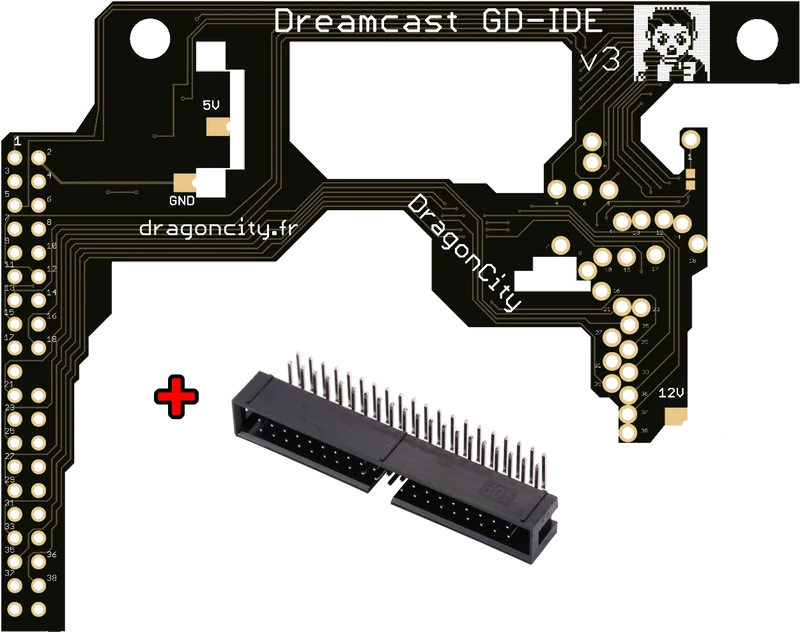Dreamcast - PCB Dreamcast GD-IDE « V3 » + Connecteur IDE