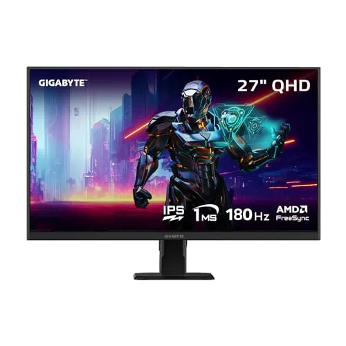 GIGABYTE GS27Q Advanced - 27" IPS Gaming Monitor - QHD 2560x1440-180Hz - 1ms MPRT - AMD FreeSync - HDMI, DP - Black (GS27Q A US)
