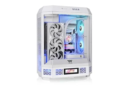 Thermaltake Tower 600 Snow Mid-Tower ATX Case; 3 Tempered Glass Panels; Hidden-Connector Motherboard Support; Rotational PCI-e Slots; CA-1Z1-00M6WN-00; 3 Year Warranty