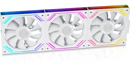 iHTP G120PRO 120mm ARGB Case Fan, Daisy-Chain Connection, up to 1850RPM CPU Fan 3-Pack(White)