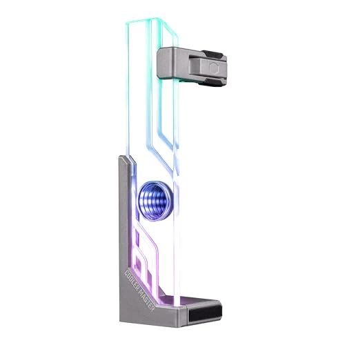Cooler Master Atlas ARGB GPU Support Bracket, Aluminum Magnets Stand, Infinity Mirror Design, ARGB Tempered Glass, Up to RTX 4090 Support, Dual-Axis Mode Vertical | Horizontal.