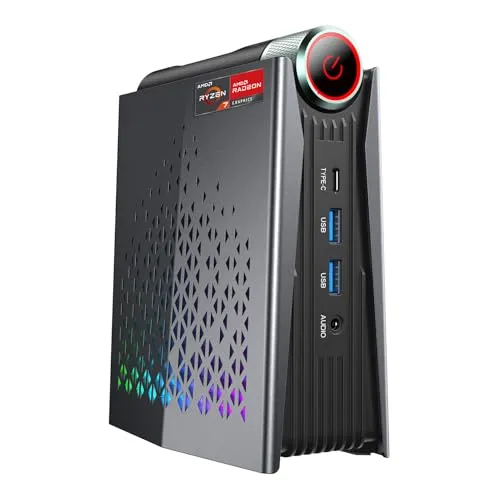 ACEMAGICIAN [Gaming PC Ryzen 7 5875U Mini PC(up to 4.5Ghz), 16GB DDR4 512GB NVME SSD Mini Desktop Computer, Mini Computers [WiFi6/BT5.2] [4K UHD/RGB Lights/3 Adjustable Mode PC Gaming