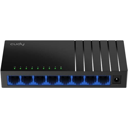 Cudy GS108D 8 Port Gigabit Ethernet Network Switch,Ethernet Splitter - Desktop, Fanless, Traffic Optimization, Plug and Play