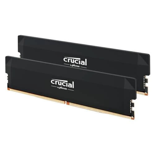 Crucial Pro DDR5 RAM 32GB Kit (2x16GB) 6000MHz CL36, Overclocking Gaming Memory, Intel XMP 3.0 / AMD EXPO, Computer Memory (PC) DDR5 32GB RAM, Black - CP2K16G60C36U5B