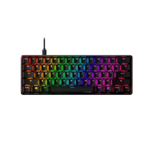 HyperX Alloy Origins 60 - Mechanical Gaming Keyboard - Ultra Compact 60% Form Factor - Tactile Aqua Switch - Double Shot PBT Keycaps - RGB LED Backlit - NGENUITY Software Compatible,Black