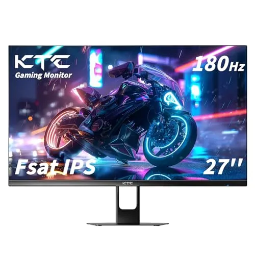 KTC Gaming Monitor 27 inch 180hz 1ms | Fast IPS Screen 1080p Monitor|2 x HDMI 2.1 &1 x Display Port 1.4 | Support Freesync and Wall Mount | 108% sRGB with HDR 10